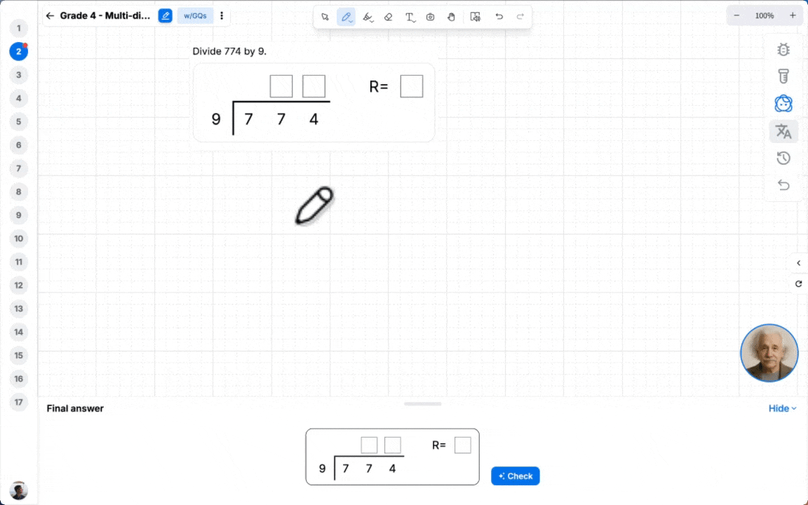 Student whiteboard demo